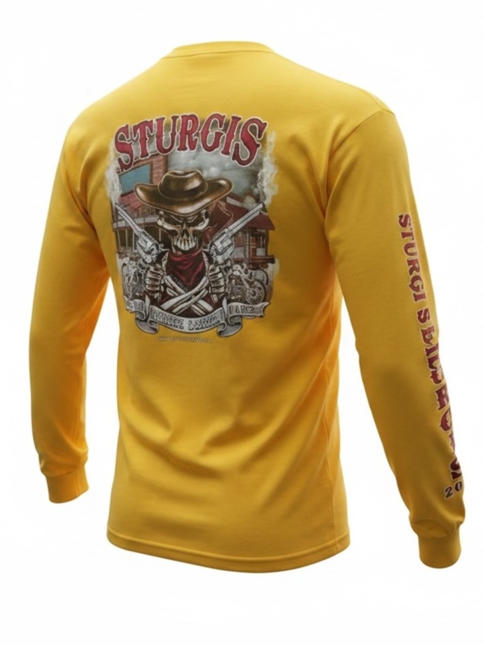 Sturgis 2011 South Dakota Motorcycle Rally Long Sleeve T-Shirt Yellow 3XL